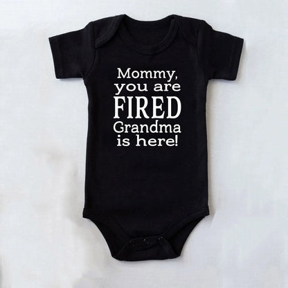 New Mommy Casual Short Sleeve Baby Bodysuit Baby Boys Girls Clothes Funny Auntie/Grandma Baby Clothing 0-24M Drop Ship