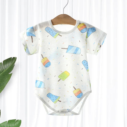 Baby Thin Cotton Mesh Short Sleeve Baby Clothing Bodysuits Newborn Boys and Girls One Piece Clothing Bebes Recien Nacidos 0 a 3