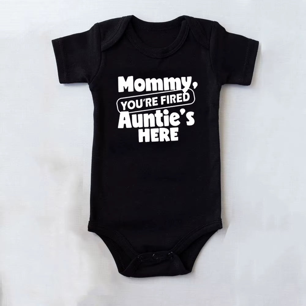 New Mommy Casual Short Sleeve Baby Bodysuit Baby Boys Girls Clothes Funny Auntie/Grandma Baby Clothing 0-24M Drop Ship