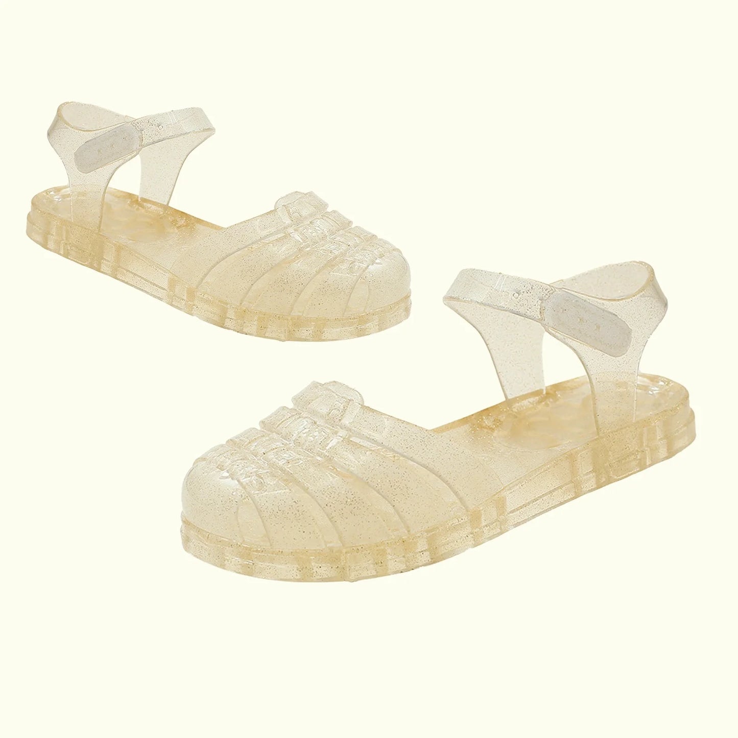 Toddler Baby Girls Sandals New Closed Toe Jelly Sandals Hollow Out anti Skid Soft Sole Buckle Sandals Comfort Premium Summer Outdoor Casual Beach Sandals Yellow-A 11.5