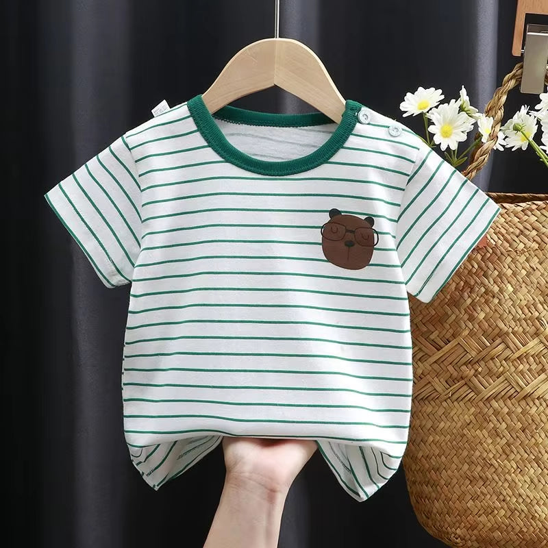 Children'S Clothing T-Shirt Kids Clothes Boys Girls Summer Cartoon Tops Short Sleeve Clothes 100% Cotton Baby Clothing
