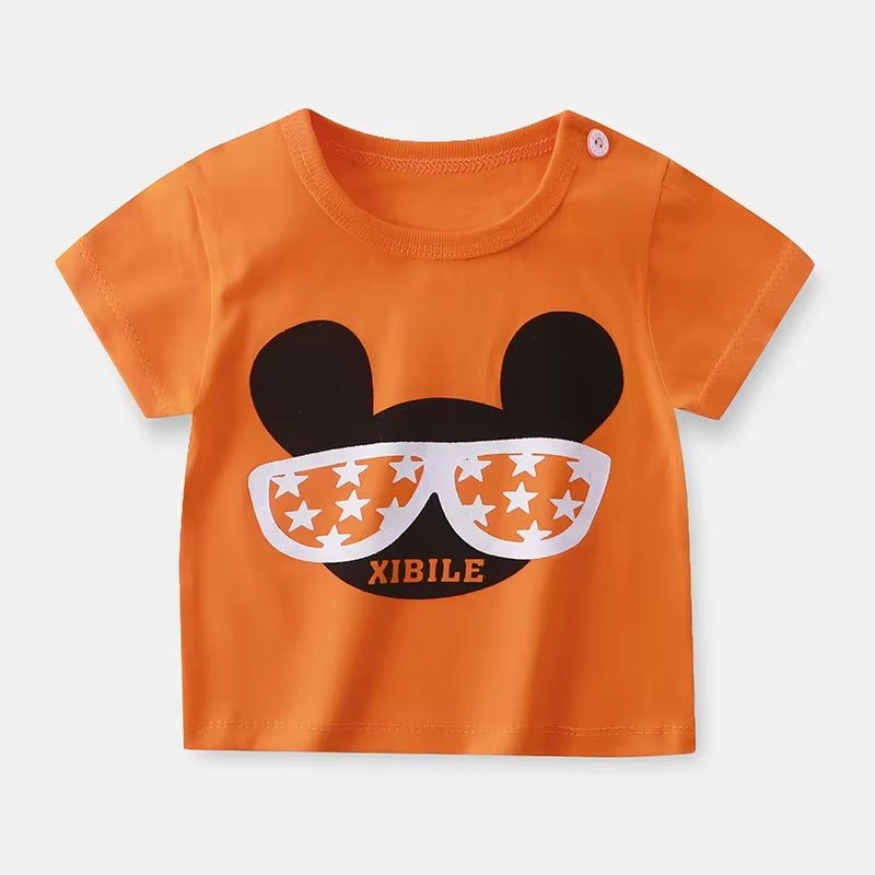 Children'S Clothing T-Shirt Kids Clothes Boys Girls Summer Cartoon Tops Short Sleeve Clothes 100% Cotton Baby Clothing
