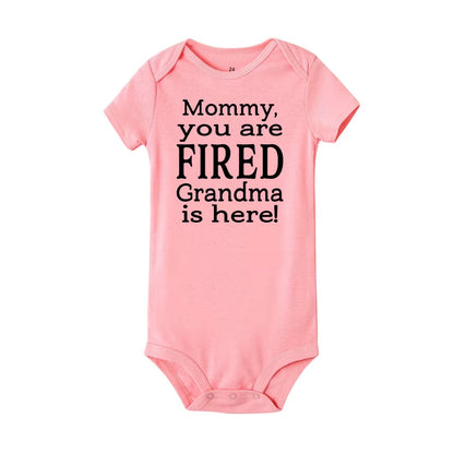 New Mommy Casual Short Sleeve Baby Bodysuit Baby Boys Girls Clothes Funny Auntie/Grandma Baby Clothing 0-24M Drop Ship