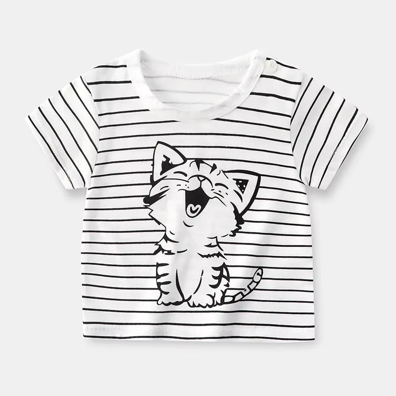Children'S Clothing T-Shirt Kids Clothes Boys Girls Summer Cartoon Tops Short Sleeve Clothes 100% Cotton Baby Clothing