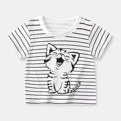 Children'S Clothing T-Shirt Kids Clothes Boys Girls Summer Cartoon Tops Short Sleeve Clothes 100% Cotton Baby Clothing