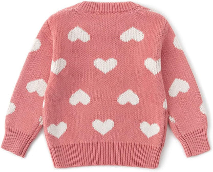 Baby Pullover Sweater Heart Knit Sweater Coat for Autumn Fall and Winter 3M-3T