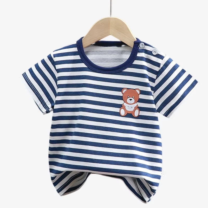 Children'S Clothing T-Shirt Kids Clothes Boys Girls Summer Cartoon Tops Short Sleeve Clothes 100% Cotton Baby Clothing