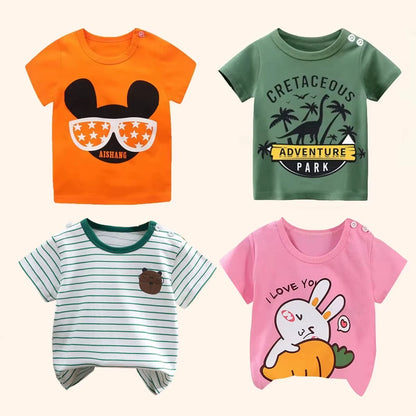 Children'S Clothing T-Shirt Kids Clothes Boys Girls Summer Cartoon Tops Short Sleeve Clothes 100% Cotton Baby Clothing