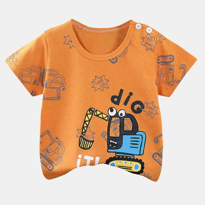 Children'S Clothing T-Shirt Kids Clothes Boys Girls Summer Cartoon Tops Short Sleeve Clothes 100% Cotton Baby Clothing