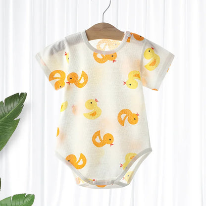 Baby Thin Cotton Mesh Short Sleeve Baby Clothing Bodysuits Newborn Boys and Girls One Piece Clothing Bebes Recien Nacidos 0 a 3