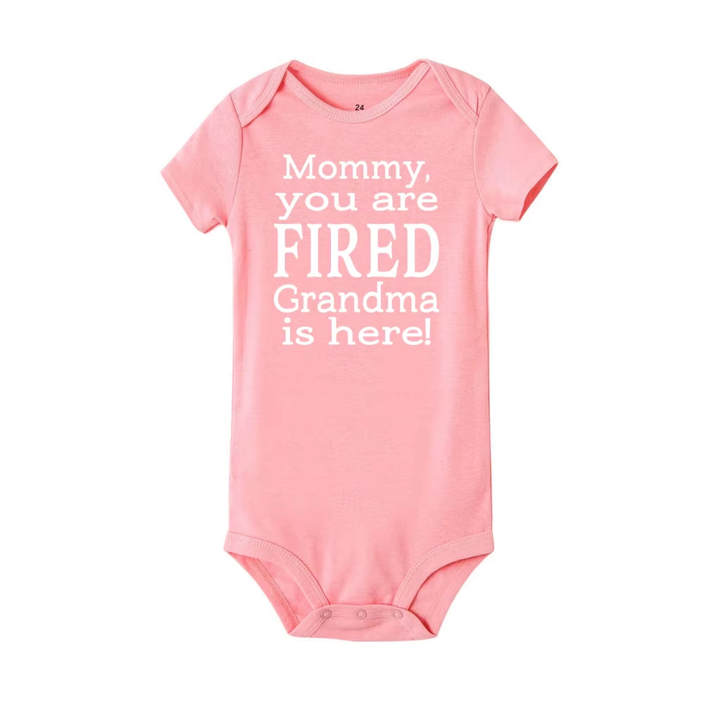 New Mommy Casual Short Sleeve Baby Bodysuit Baby Boys Girls Clothes Funny Auntie/Grandma Baby Clothing 0-24M Drop Ship