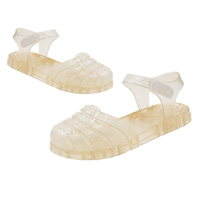 Toddler Baby Girls Sandals New Closed Toe Jelly Sandals Hollow Out anti Skid Soft Sole Buckle Sandals Comfort Premium Summer Outdoor Casual Beach Sandals Yellow-A 11.5