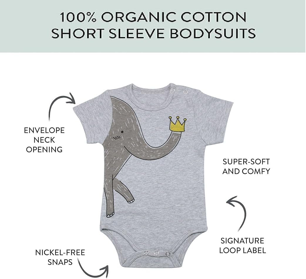 Unisex Baby Bodysuits | Baby Short Sleeve Bodysuits Onesies Bodysuit Short-Sleeve Bodysuits%100 Organic Cotton 5-Pack