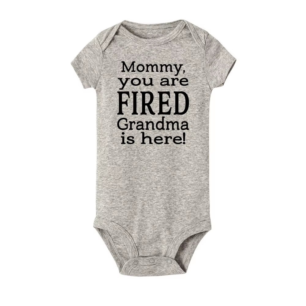 New Mommy Casual Short Sleeve Baby Bodysuit Baby Boys Girls Clothes Funny Auntie/Grandma Baby Clothing 0-24M Drop Ship