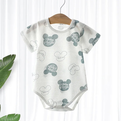 Baby Thin Cotton Mesh Short Sleeve Baby Clothing Bodysuits Newborn Boys and Girls One Piece Clothing Bebes Recien Nacidos 0 a 3