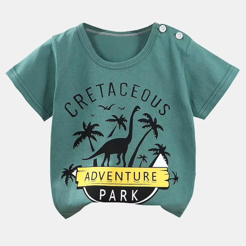 Children'S Clothing T-Shirt Kids Clothes Boys Girls Summer Cartoon Tops Short Sleeve Clothes 100% Cotton Baby Clothing