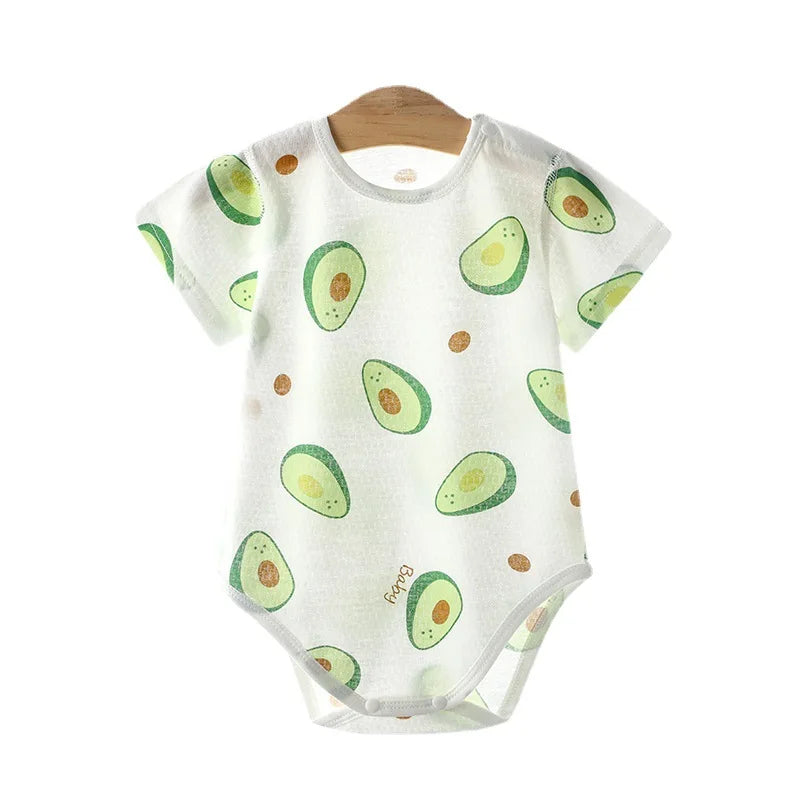 Baby Thin Cotton Mesh Short Sleeve Baby Clothing Bodysuits Newborn Boys and Girls One Piece Clothing Bebes Recien Nacidos 0 a 3